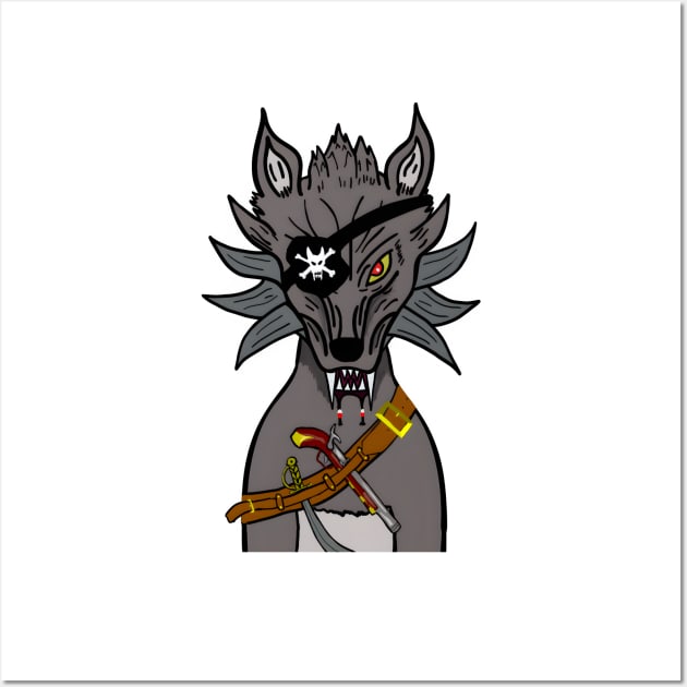 BussyWolves Pirate wolf Wall Art by micho2591